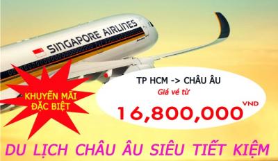 Singapore Airlines tưng bừng khuyến mãi vé siêu rẻ đi Châu Âu.